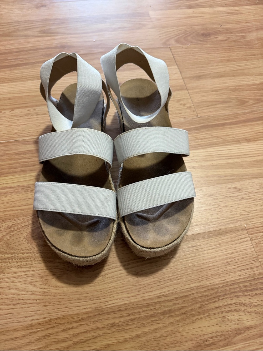 Time and Tru white Espadrille Wedge Sandals